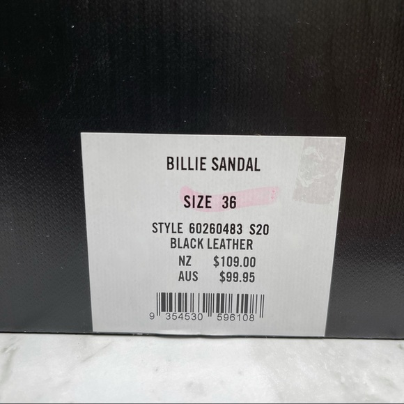 SOLD Country Road Black Leather Billie Sandals Shoes 36 - Picture 10 of 12